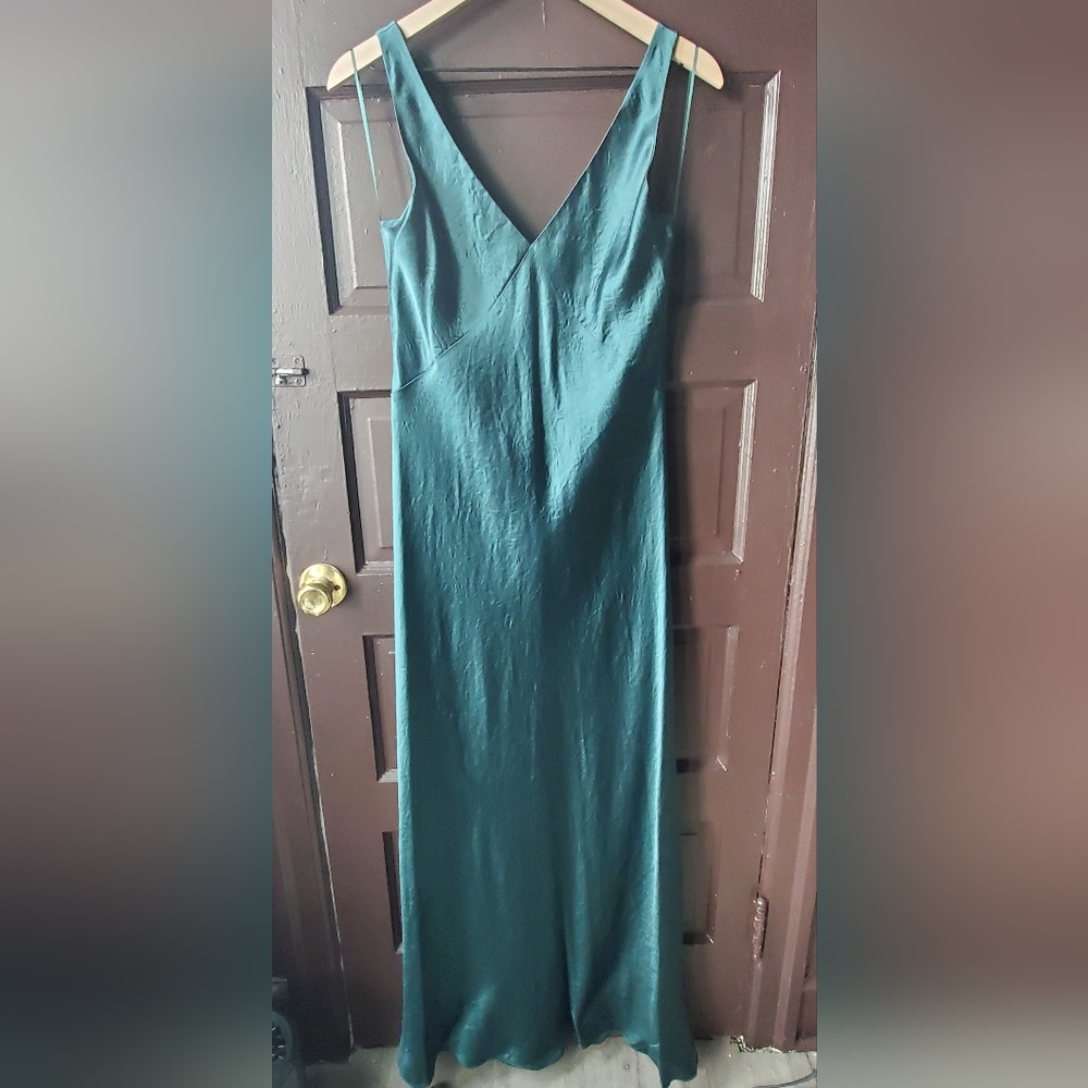 Vince Emerald Satin Slip Dress - NWT